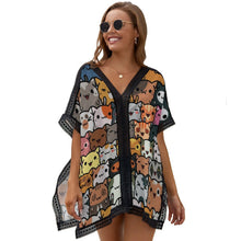 Lade das Bild in den Galerie-Viewer, Strand Kaftan Damen | V-Ausschnitt Cover Up & Fledermausärmel
