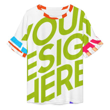 Lade das Bild in den Galerie-Viewer, Multi-Image-Design Damen / Frauen T-Shirt mit Rundhalsausschnitt und Lotusblattärmeln NT103 mit Foto Design Motiv Text selbst gestalten und bedrucken