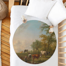 Lade das Bild in den Galerie-Viewer, Personalisierte Babydecke rund | Krabbeldecke mit Namen & Foto
