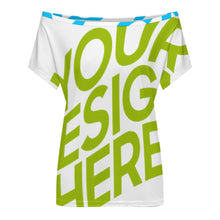 Lade das Bild in den Galerie-Viewer, Multi-Image-Design Damen / Frauen Schulterfreies Kurzarm Oberteil LM076 mit Foto Design Motiv Text selbst gestalten und bedrucken