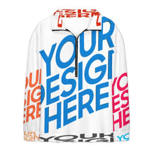 Lade das Bild in den Galerie-Viewer, Unisex Damen/Herren Multi-Image-Design Lässiges Langarm Sweatshirt mit Reißverschluss und V-Ausschnitt NT53 mit Foto Design Motiv Text selbst gestalten und bedrucken