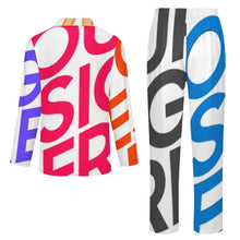 Lade das Bild in den Galerie-Viewer, Multi-Image-Druck Langärmeliger Schlafanzug Pyjama Kinder LM125 mit Fotos Muster Text Logo selbst gestalten und bedrucken