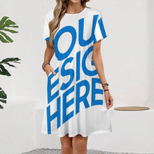 Lade das Bild in den Galerie-Viewer, Damen / Frauen Kurzarmkleid LM414 mit Foto Design Motiv Text selbst gestalten und bedrucken