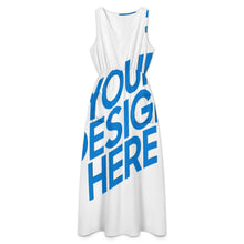 Lade das Bild in den Galerie-Viewer, Einzelbilddruck Damen / Frauen Ärmelloses Kleid mit V-Ausschnitt C22Q mit Fotos Muster Text Logo selbst gestalten und bedrucken