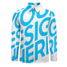 Lade das Bild in den Galerie-Viewer, Einzelbild-Design Herren / Männer Lässiges Langarmhemd aus Leinenimitat mit einer Tasche LS mit Foto Design Motiv Text selbst gestalten und bedrucken