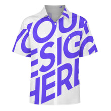 Lade das Bild in den Galerie-Viewer, Einzelbild-Design Herren Kurzarmhemd mit Revers und doppelter Pattentasche LM056 mit Ihrem Design Motiv Foto Text selbst gestalten und bedrucken