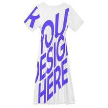 Lade das Bild in den Galerie-Viewer, Einzelbild-Design Damen / Frauen Sommer Maxikleid mit Blütenblattausschnitt F31Q mit Foto Design Motiv Text selbst gestalten und bedrucken (Simple Design)