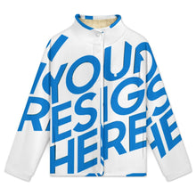 Lade das Bild in den Galerie-Viewer, Plüsch Freizeithemd mit Stehkragen MWL505 für Damen / Frauen mit Foto Design Motiv Text selbst gestalten und bedrucken