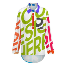 Lade das Bild in den Galerie-Viewer, Multi-Image-Druck Damen / Frauen Hemd mit überschnittenen Schultern LM554 mit Foto Design Motiv Text selbst gestalten und bedrucken