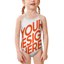 Lade das Bild in den Galerie-Viewer, Einteiliger Badeanzug mit Trägern SDS301 für Mädchen selbst gestalten und bedrucken