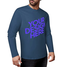 Lade das Bild in den Galerie-Viewer, 100% Baumwolle Vorderseite-Druck Herren/Männer Langarm Shirt Verschiedne Farben mit Foto Design Motiv Text selbst gestalten und bedrucken