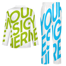 Lade das Bild in den Galerie-Viewer, Einzelbilddruck Herren Schlafanzug Pajama LM092 in langer Form 2-tlg. mit Fotos Muster Text Logo selbst gestalten und bedrucken