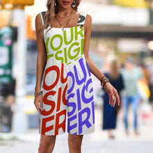 Lade das Bild in den Galerie-Viewer, Multi-Image-Design Damen / Frauen Damen / Frauen Hosenträger Jumpsuit Shorts ULR mit Foto Design Motiv Text selbst gestalten und bedrucken (Simple Design)