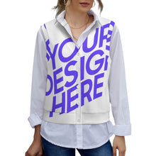 Lade das Bild in den Galerie-Viewer, Damen / Frauen Pullover Ärmellose Strickjacke LM562 mit Fotos Muster Text Logo selbst gestalten und bedrucken