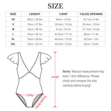 Lade das Bild in den Galerie-Viewer, Multi-Image-Druck Damen / Frauen Rüschenärmeln One-piece Swimsuit Badeanzug mit V-Ausschnitt 294340 mit Foto selbst gestalten und bedrucken