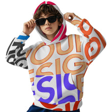 Lade das Bild in den Galerie-Viewer, Multi-Image-Design Kinder Kapuzensweatshirt Hoodie SDS127 mit Foto Design Motiv Text selbst gestalten und bedrucken