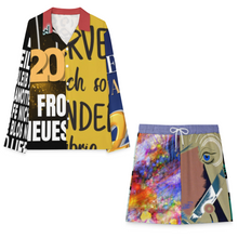 Lade das Bild in den Galerie-Viewer, Multi-Image-Druck Unisex Langärmliges Hemdset mit kubanischem Kragen A18TZ mit Foto Design Motiv Text selbst gestalten und bedrucken