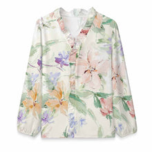 Lade das Bild in den Galerie-Viewer, Damen Einzelbilddruck Langarmhemd mit Rüschen A1S mit Fotos Muster Text Logo selbst gestalten und bedrucken