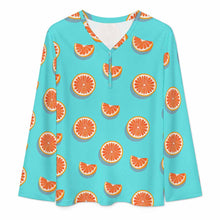 Lade das Bild in den Galerie-Viewer, Einzelbild-Design Damen / Frauen Langärmliges T-Shirt mit V-Ausschnitt mit Foto Design Motiv Text selbst gestalten und bedrucken (Simple Design)