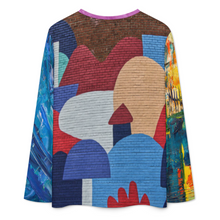 Lade das Bild in den Galerie-Viewer, Multi-Image-Design Damen / Frauen Langärmliges T-Shirt mit V-Ausschnitt mit Foto Design Motiv Text selbst gestalten und bedrucken (Simple Design)