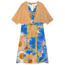 Lade das Bild in den Galerie-Viewer, Einzelbilddruck Damen / Frauen Zweiteiliger Anzug mit V-Ausschnitt und Rock A77Q mit Fotos Muster Text Logo selbst gestalten und bedrucken