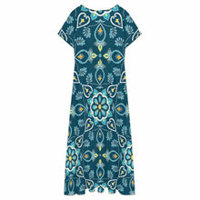 Lade das Bild in den Galerie-Viewer, Damen / Frauen Langes Kleid mit V-Ausschnitt A83Q mit Foto Design Motiv Text selbst gestalten und bedrucken (Simple Design)