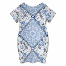 Lade das Bild in den Galerie-Viewer, Damen / Frauen Kurzärmliger mittellanger Rock A96Q mit Foto Design Motiv Text selbst gestalten und bedrucken (Simple Design)