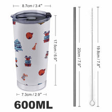 Lade das Bild in den Galerie-Viewer, Auto Becher Kaffeebecher mit Deckel und Strohhalm aus Edelstahl 304 mit Foto Design Motiv Text selbst gestalten und bedrucken