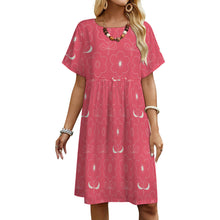 Lade das Bild in den Galerie-Viewer, Einzelbilddruck Damen / Frauen Rundhals Kurzarmkleid B16Q mit Fotos Muster Text Logo selbst gestalten und bedrucken