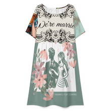 Lade das Bild in den Galerie-Viewer, Multi-Image-Design Damen / Frauen Rundhals Kurzarmkleid B16Q mit Fotos Muster Text Logo selbst gestalten und bedrucken