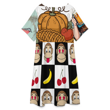 Lade das Bild in den Galerie-Viewer, Multi-Image-Design Damen / Frauen Rundhals Kurzarmkleid B16Q mit Fotos Muster Text Logo selbst gestalten und bedrucken