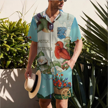 Lade das Bild in den Galerie-Viewer, Multi-Image-Design Herren / Männer Kurzarmhemd Set Kurzarm und Shorts B339D1P mit Foto Design Motiv Text selbst gestalten und bedrucken