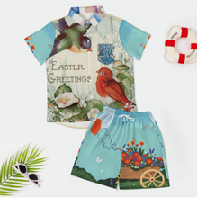 Lade das Bild in den Galerie-Viewer, Multi-Image-Design Herren / Männer Kurzarmhemd Set Kurzarm und Shorts B339D1P mit Foto Design Motiv Text selbst gestalten und bedrucken