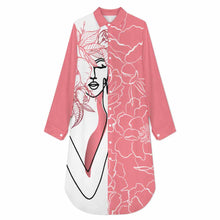 Lade das Bild in den Galerie-Viewer, Einzelbild-Design Damen / Frauen Langes Hemd B43S mit Foto Design Motiv Text selbst gestalten und bedrucken (Simple Design)