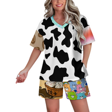 Lade das Bild in den Galerie-Viewer, Multi-Image-Design Damen / Frauen V-Ausschnitt Shorty Pyjama Set B98TZ mit Foto Design Motiv Text selbst gestalten und bedrucken
