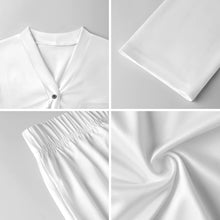 Lade das Bild in den Galerie-Viewer, Multi-Image-Druck Damen / Frauen Langärmliger Pyjama Anzug mit V-Ausschnitt B99TZ mit Foto Design Motiv Text selbst gestalten und bedrucken