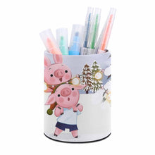 Lade das Bild in den Galerie-Viewer, PU Leder Runder Stifthalter selbst gestalten und bedrucken