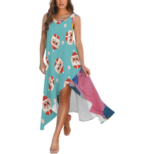 Lade das Bild in den Galerie-Viewer, Multi-Image-Design Damen / Frauen Ärmelloses Kleid mit Rundhalsausschnitt C15Q selbst gestalten und bedrucken