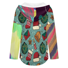 Lade das Bild in den Galerie-Viewer, Multi-Image-Druck Damen / Frauen Langärmliger hoodie mit v-ausschnitt C19H mit Foto Design Motiv Text selbst gestalten und bedrucken