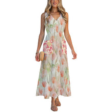 Lade das Bild in den Galerie-Viewer, Einzelbilddruck Damen / Frauen Ärmelloses Kleid mit V-Ausschnitt C22Q mit Fotos Muster Text Logo selbst gestalten und bedrucken