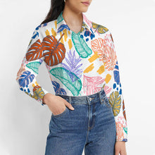 Lade das Bild in den Galerie-Viewer, Damen / Frauen Einzelbild-Design Langarm Hemd Langarm-Bluse SDS20079 mit Ihrem Design Motiv Foto Text selbst gestalten und bedrucken