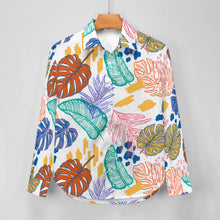 Lade das Bild in den Galerie-Viewer, Damen / Frauen Einzelbild-Design Langarm Hemd Langarm-Bluse SDS20079 mit Ihrem Design Motiv Foto Text selbst gestalten und bedrucken