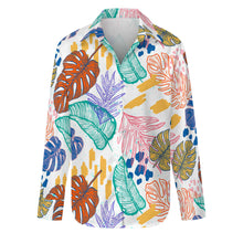 Lade das Bild in den Galerie-Viewer, Damen / Frauen Einzelbild-Design Langarm Hemd Langarm-Bluse SDS20079 mit Ihrem Design Motiv Foto Text selbst gestalten und bedrucken