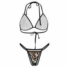 Lade das Bild in den Galerie-Viewer, Damen / Frauen Einzelbild-Design Push-Up Triangel Bikini Set 2-teilig Bademode J195D57 mit Schnüren BH + String mit Ihrem Design Motiv Foto Text selbst gestalten und bedrucken