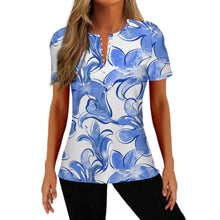 Lade das Bild in den Galerie-Viewer, Damen / Frauen Kurzarm Sommer T Shirt MLTW20337 mit fünf Knöpfen mit Foto Design Motiv Text selbst gestalten und bedrucken (Simple Design)