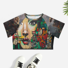Lade das Bild in den Galerie-Viewer, Damen / Frauen Multi-Image-Design Basic T Shirt Crop Top NT29 mit Ihrem Design Motiv Foto Text selbst gestalten und bedrucken