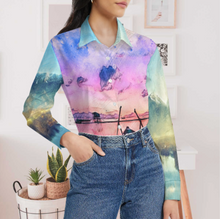 Lade das Bild in den Galerie-Viewer, Damen / Frauen Multi-Image-Design Hemdbluse Langarm Hemd Freizeit Bluse SDS20079 mit Ihrem Design Motiv Foto Text selbst gestalten und bedrucken