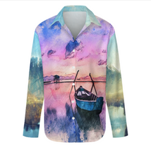 Lade das Bild in den Galerie-Viewer, Damen / Frauen Multi-Image-Design Hemdbluse Langarm Hemd Freizeit Bluse SDS20079 mit Ihrem Design Motiv Foto Text selbst gestalten und bedrucken