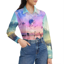 Lade das Bild in den Galerie-Viewer, Damen / Frauen Multi-Image-Design Hemdbluse Langarm Hemd Freizeit Bluse SDS20079 mit Ihrem Design Motiv Foto Text selbst gestalten und bedrucken