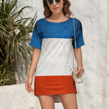 Lade das Bild in den Galerie-Viewer, Damen / Frauen Multi-Image-Design T Shirt Kleid Shirtkleid Sommerkleid NZ023 mit Ihrem Design Motiv Foto Text selbst gestalten und bedrucken